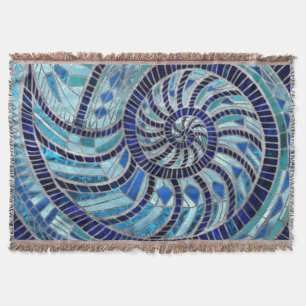 Nautilus Snäcka mosaic art Filt