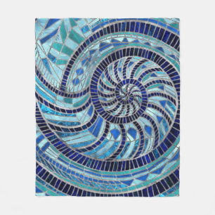 Nautilus Snäcka mosaic art Fleecefilt