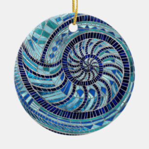 Nautilus Snäcka mosaic art Julgransprydnad Keramik