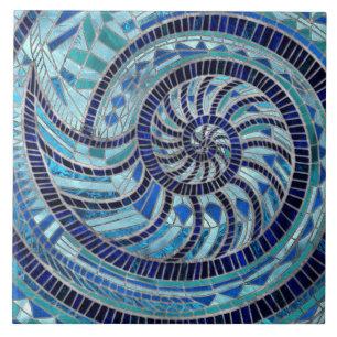 Nautilus Snäcka mosaic art Kakelplatta
