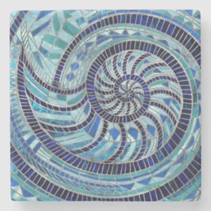 Nautilus Snäcka mosaic art Stenunderlägg