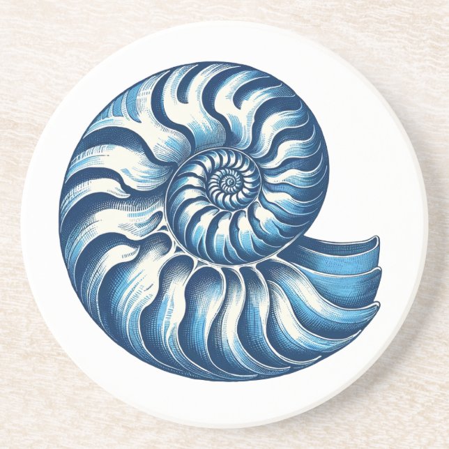 Nautilus Snäcka Nautical Underlägg (Framsidan)