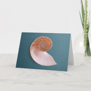 Nautilus Snäcka på havets blått gratulationskort Kort
