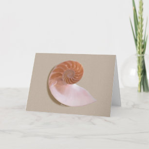 Nautilus-Snäcka på visitkort för hälsning Kort