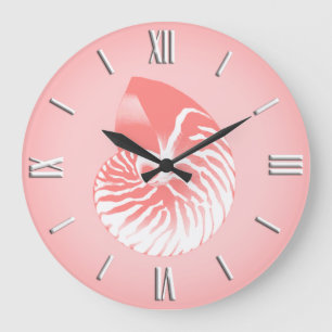 Nautilus snäcka - rosa av korall och vit stor klocka