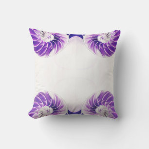 Nautilus snäcka säsonhell Fibonacci cushion lila Kudde
