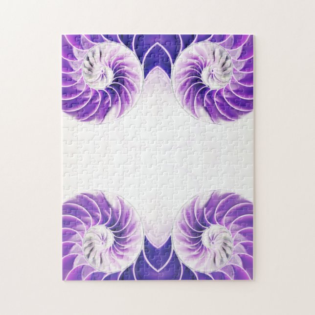 Nautilus snäcka säsonhell Fibonacci swirrl Pussel (Vertikal)