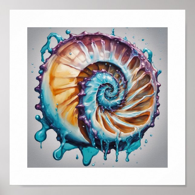 Nautilus Snäcka Sea World Poster (Framsidan)