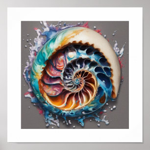 Nautilus Snäcka Sea World Poster