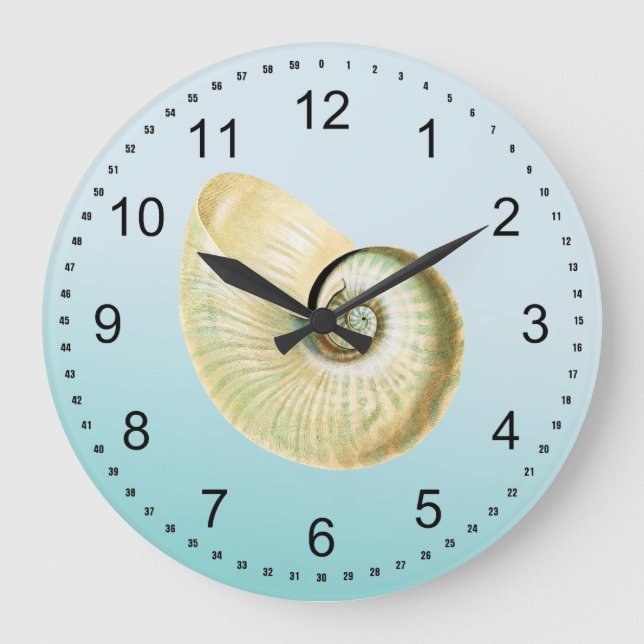 Nautilus snäcka stor klocka (Framsida)