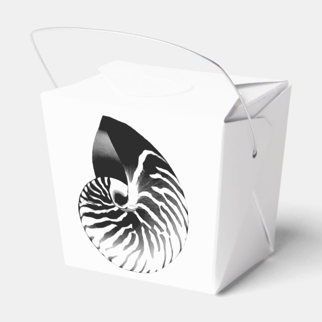 Nautilus snäcka - svart, grått och vitt presentaskar (Baksidan Sidan)