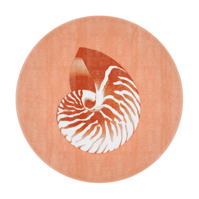 Nautilus snäcka - terracotta och vit (Framsidan)