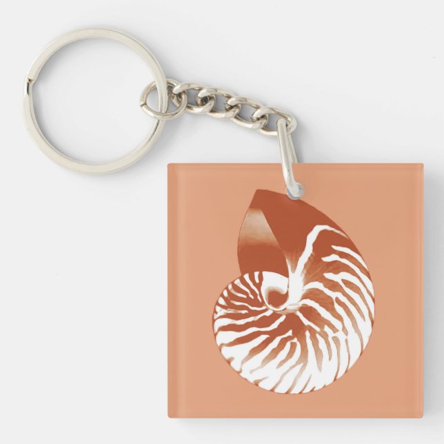 Nautilus snäcka - terracotta och vit (Framsidan)