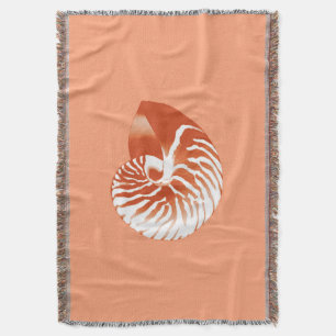 Nautilus snäcka - terracotta och vit filt