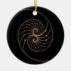 Nautilus Snäckors - Golden Pair Julgransprydnad Keramik