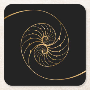 Nautilus Snäckors - Golden Pair Underlägg Papper Kvadrat