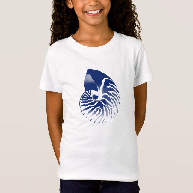 Nautilusskal - marinblå och vit tee shirt (Framsida)