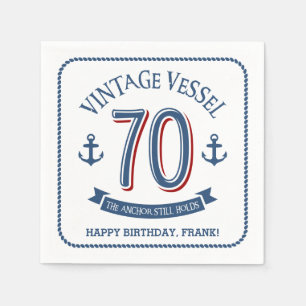 Nautisk 70th födelsedag pappersservett