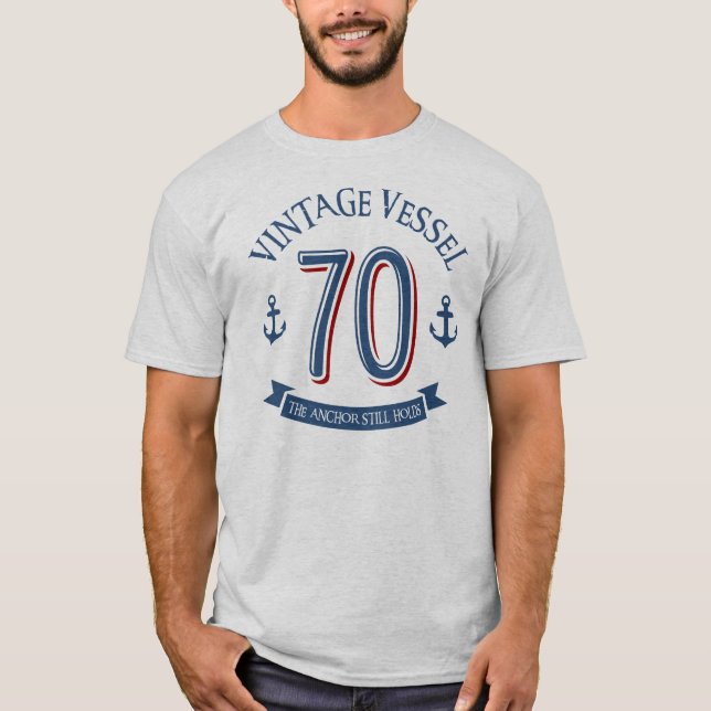 Nautisk 70th födelsedag tee (Framsida)