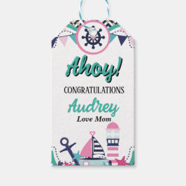 Nautisk Ahoy Baby Shower Presentetikett