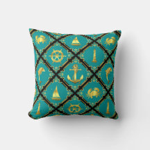 Nautisk akvamarin/guld/delfin/segelbåt/ankare/krab