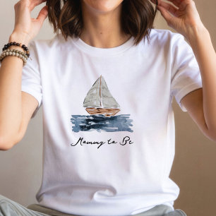 Nautisk akvarell segelbåt blivande mamma t shirt