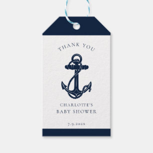 Nautisk anchor Coastal Boy Shower Presentetikett