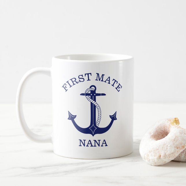 Nautisk anchor First Mate Nana Grandmor Kaffemugg (Med munk)