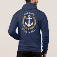 Nautisk anchor kapten Boat Namn Guld Laurel Blue