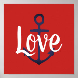 nautisk ANCHOR + KÄRLEK-bokstäver Poster