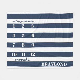 Nautisk anchor Månadsmilstolpe - blankett Fleecefilt