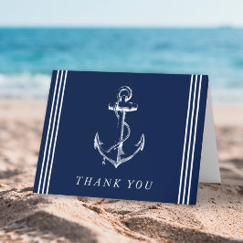 Nautisk anchor-marinblått tackkort