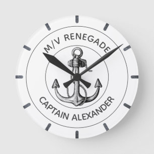 Nautisk anchor Power Boat-Anpassningsbar Rund Klocka