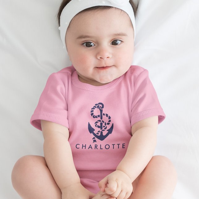 Nautisk anchor Rosa Personlig Tee Shirt (Skapare uppladdad)