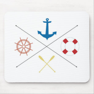 Nautisk anchor Sail Sailing Boat Ore Mouse Pad Musmatta