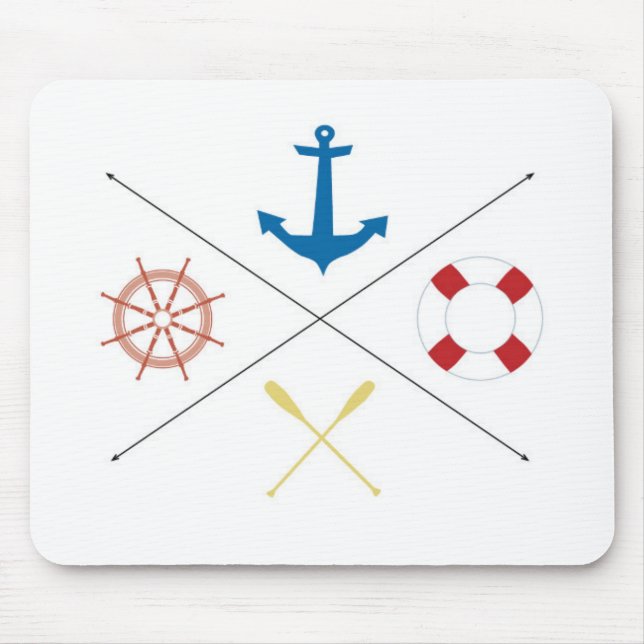 Nautisk anchor Sail Sailing Boat Ore Mouse Pad Musmatta (Framsidan)