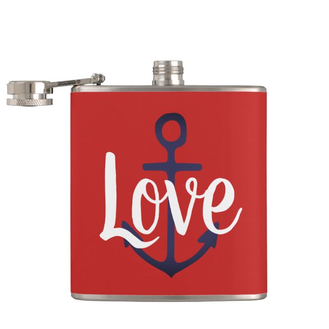 nautisk ANCHOR + skript KÄRLEK | Fickplunta (Öppnad)