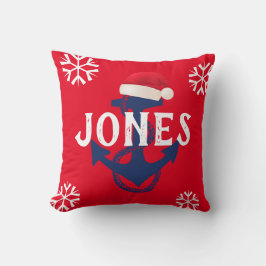 nautisk ANCHOR + SNÖFLINGOR med SANTA HAT | Kudde
