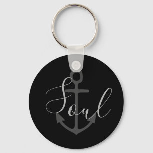 nautisk ANCHOR + SOUL-text Nyckelring