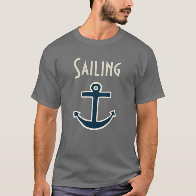 Nautisk Ankar Segling T-Shirt (Framsida)