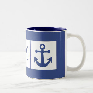 Nautisk ankaranpassningsbar, monogram mugg