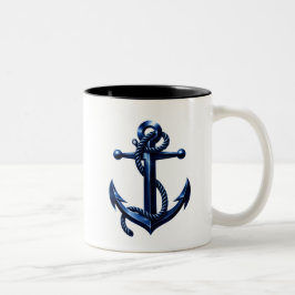 Nautisk Ankare Kaffemugge | Kustnära Ocean Design Två-Tonad Mugg