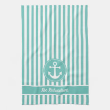 Nautisk ankare med Rope Teal och White Rand