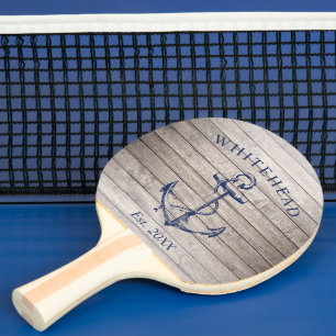 Nautisk Ankare Monogram Beige Trä Pingisracket
