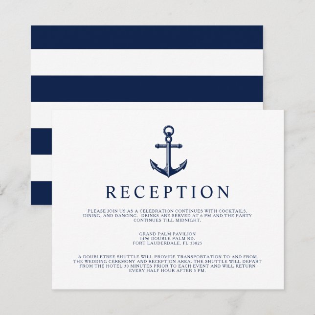 Nautisk Ankare Mottagning Inbjudningar (Fram/baksida)