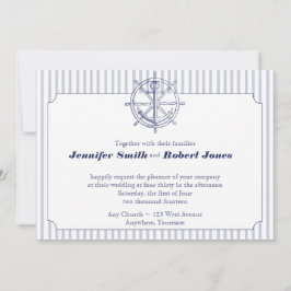 Nautisk ankare på Grått Rand bröllop Inbjudningar