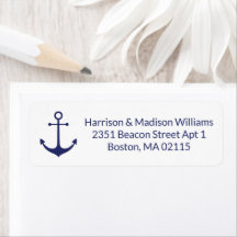 Nautisk ankarpunkt marin blå modern Returadress