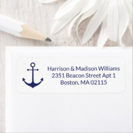 Nautisk ankarpunkt marin blå modern Returadress Returadress Etikett