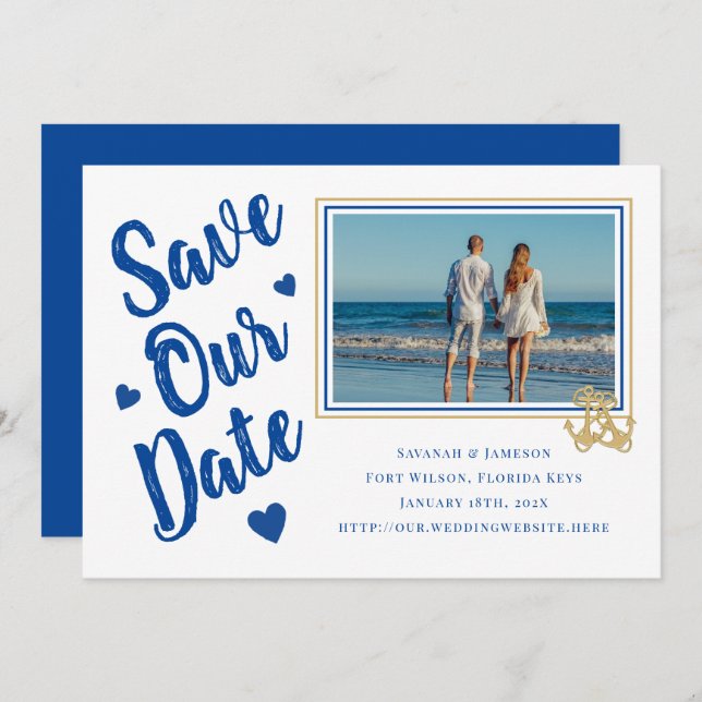 Nautisk ankarpunktFoto Spara våra datumkort Inbjudningar (Fram/baksida)