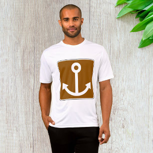 Nautisk Ankarsymbol Brun Marina Skylt T Shirt